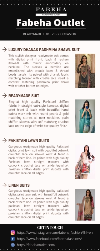 Partywear Pakistani Dresses In UK | Fabeha Outlet