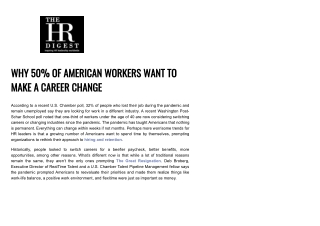 Why 50% of American workers want to make a career change