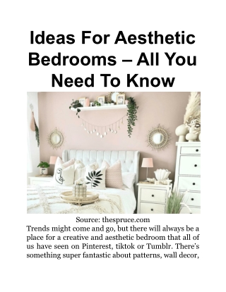 Ideas For Aesthetic Bedrooms – All You Need To Know