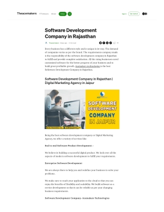 Software Development Company in Rajasthan