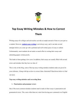 Top Essay Writing Mistakes & How to Correct Them