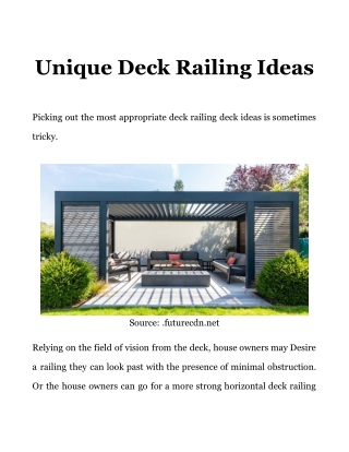 Unique Deck Railing Ideas