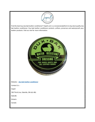 Dux Bak Leather Conditioner  Vopeli.com