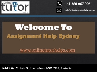 Assignment Help  Sydney