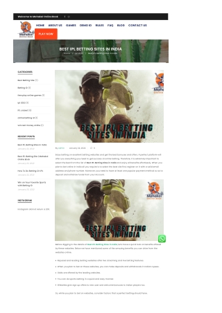 Best IPL Betting Sites in India | Best IPL betting sites in India