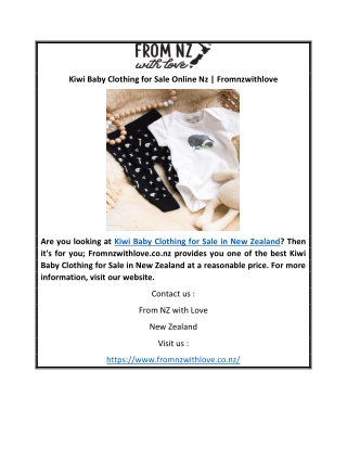 Kiwi Baby Clothing for Sale Online Nz | Fromnzwithlove