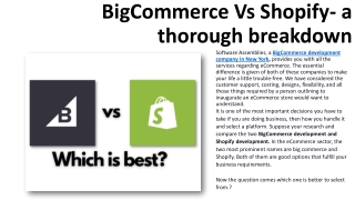 BigCommerce Vs Shopify- a thorough breakdown