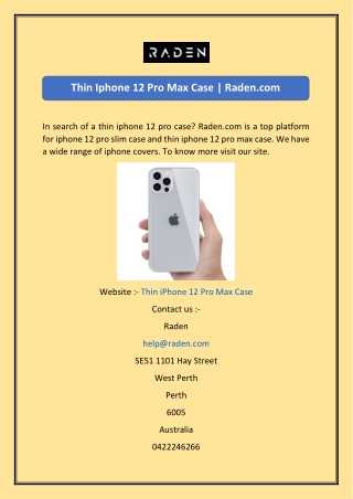 Thin Iphone 12 Pro Max Case  Raden.com-converted