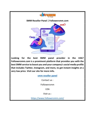 SMM Reseller Panel | Followersmm.com