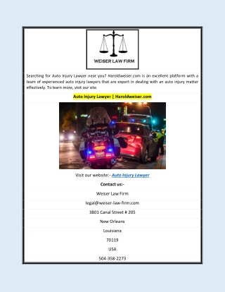 Auto Injury Lawyer | Haroldweiser.com