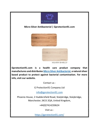 Micro Silver Antibacterial | Gprotection91.com