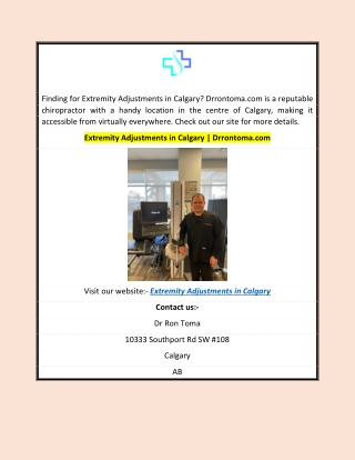Extremity Adjustments in Calgary  Drrontoma.com