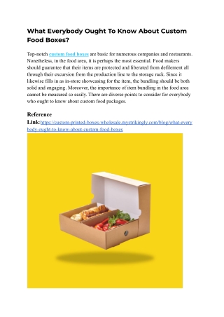 What Everybody Ought To Know About Custom Food Boxes