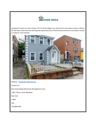 Homes for Sale in Bronx, NY - Home-Mega