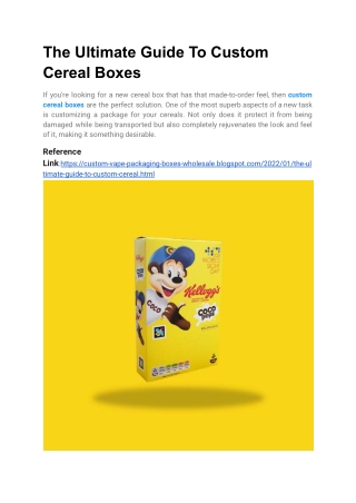 The Ultimate Guide To Custom Cereal Boxes