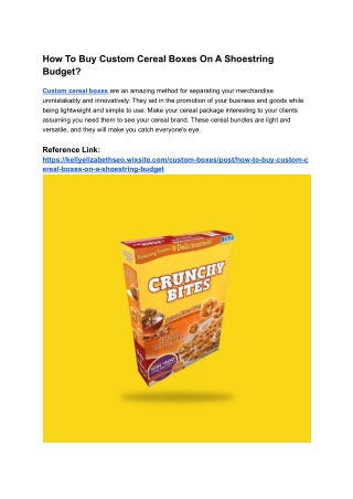 How To Buy Custom Cereal Boxes On A Shoestring Budget