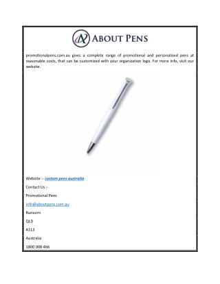 custom pens australia  promotionalpens.com.au