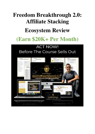 Earn Money Online - Earn $20k  Per Month From Freedom Break Through Program