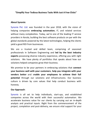 Upscale Your Digital Presence  Synonix