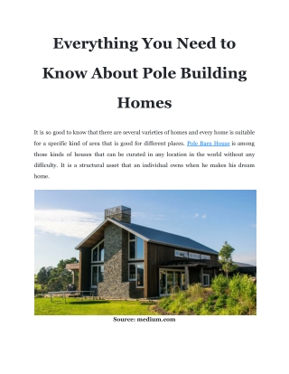 Everything You Need to Know About Pole Building Homes