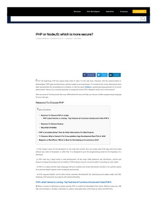 PHP or NodeJS