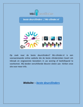 beste deurcilinders  | Mc-cilinder.nl