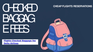 Checked Baggage Fees