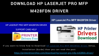Download HP LaserJet Pro MFP M428fdn Driver Support
