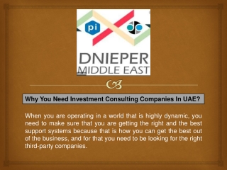 Why You Need Investment Consulting Companies In UAE?