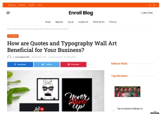 How are Quotes and Typography Wall Art Beneficial for Your Business?