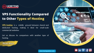 VPS Functionality Compared to Other Types of Hosting