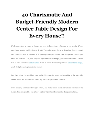 40 Charismatic And Budget-Friendly Modern Center Table Design For Every House