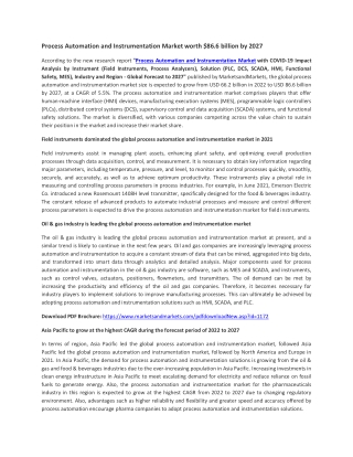 Process Automation and Instrumentation Market