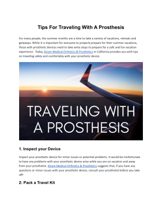 Tips For Traveling With Your Prosthetics