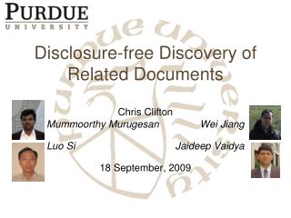 Disclosure-free Discovery of Related Documents
