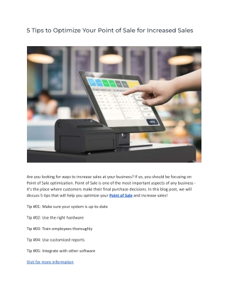 5 Tips to Optimize Your Point of Sale for Increased Sales