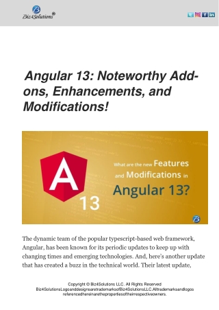 Angular 13 Noteworthy Add-ons, Enhancements, and Modifications