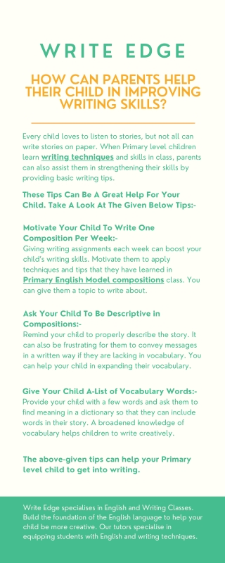 How Can Parents Help Their Childrens In Improving Writing Skills