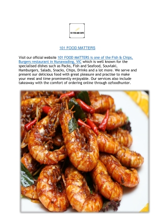 101 FOOD MATTERS - Melbourne | Get 5% off on your Deal