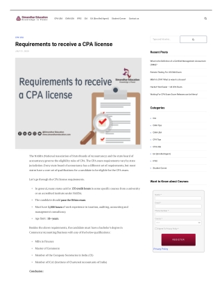 Requirements to receive a CPA license