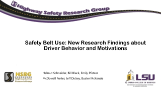 Safety Belt Use : New Research Findings about Driver Behavior and Motivations
