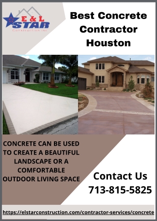 Best Concrete Contractor Houston |  E & L Star Construction