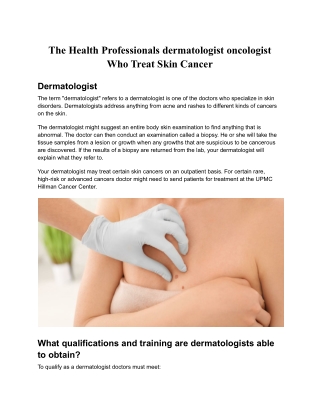 dermatologist oncologist