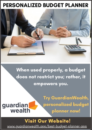 Try Personalized Budget Planner | Create Best Budget Plan- GuardianWealth