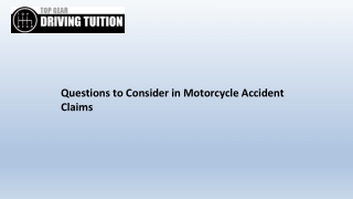 Questions to Consider in Motorcycle Accident Claims
