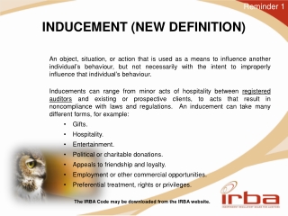 INDUCEMENT (NEW DEFINITION)