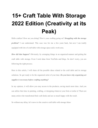 15  Craft Table With Storage 2022 Edition (Creativity at its Peak)