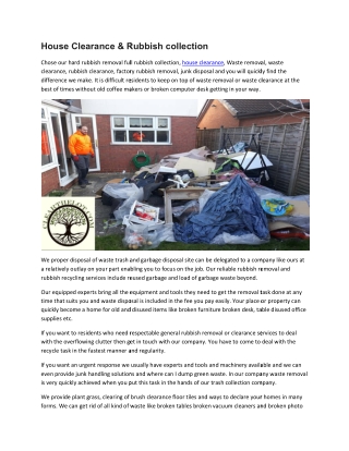 House Clearance Rubbish collection