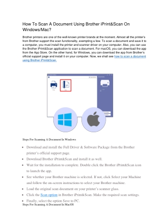 How To Scan A Document Using Brother iPrint&Scan On Windows Mac