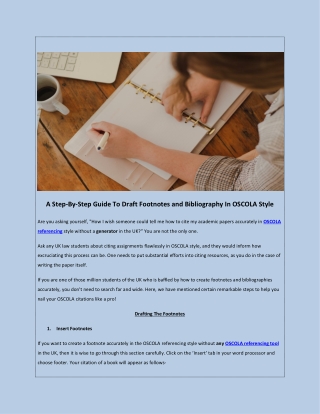 A Step-By-Step Guide To Draft Footnotes and Bibliography In OSCOLA Style